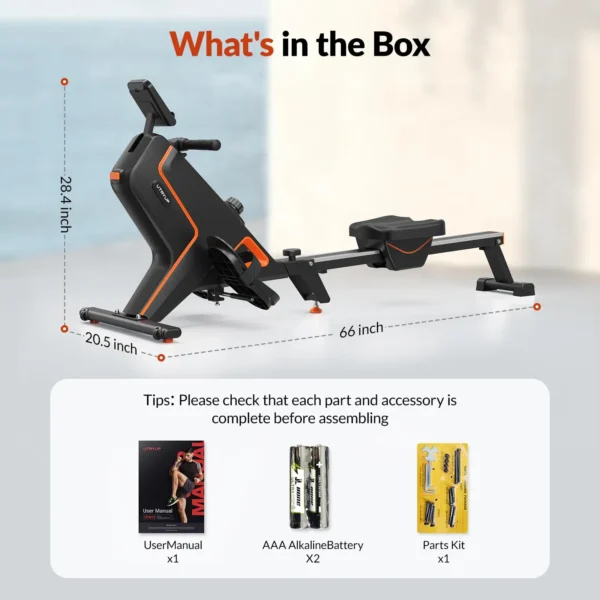 UTRYUP Magnetic Rowing Machines R05 Water Rower R10 16 Levels Quiet Resistance Foldable Compact Rowing Machine Home Gym Fitness - Image 6