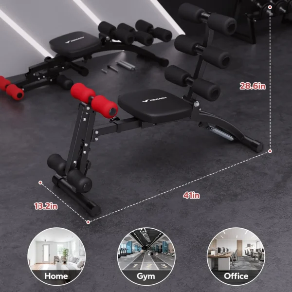 MERACH Ab Machine Multi-Functional Adjustable Ab Trainer Workout Bench for Home Gym Sit Up Machine for Abdominal Exercise Chair - Image 4