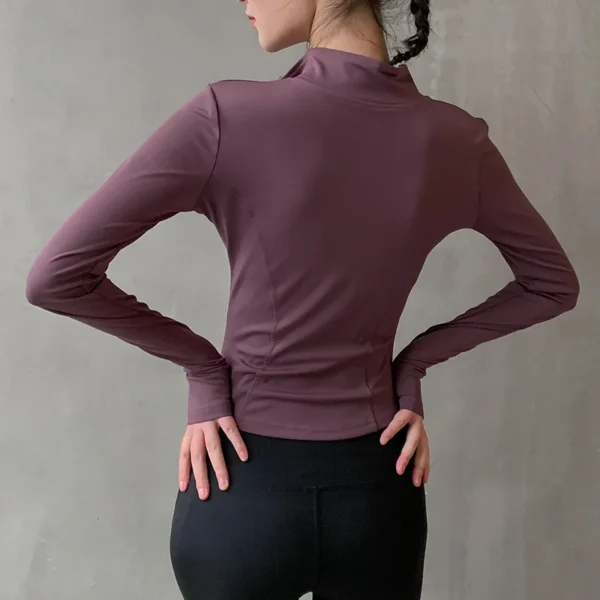 2024 Women Sport Jacket Zipper Yoga Coat Clothes Quick Dry Fitness Jacket Running Hoodies Thumb Hole Sportwear Gym Workout Top - Image 5