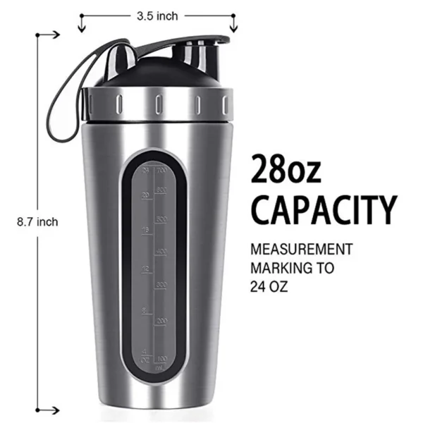 28OZ Whey Protein Powder Sports Shaker Bottle For Water Bottle Gym Nutrition Blender Cup Stainless Steel Extreme Sport Space Cup - Image 5