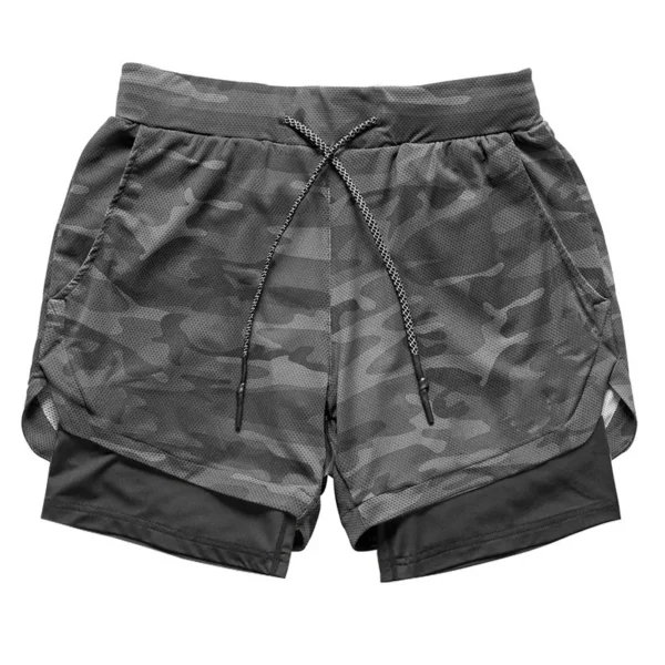 Men's Running Shorts 2 In 1 Fitness Sport Workout Training Shorts Breathable Quick Dry Double Layer Summer Beach Gym Shorts Men - Image 2