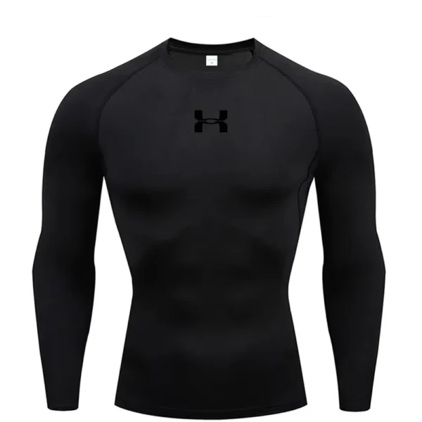 Men Running Compression T-shirt Long Sleeves Sport Tees Gym Fitness Sweatshirt Male Jogging Tracksuit Homme Athletic Shirt Tops - Image 3