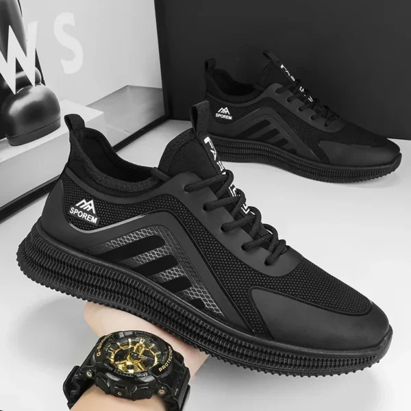 Men's Thin Flat Stain Resistant Lightweight Soft Sole Casual Comfortable Shoes Fashionable Streamlined Non-Slip Sneakers - Image 2