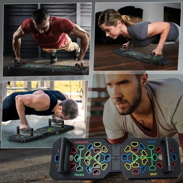 Portable Multifunctional Push-up Board Set With Handles Foldable Fitness Equipment For Chest Abdomen Arms And Back Training - Image 5
