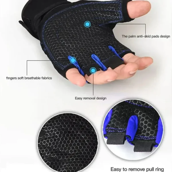 Gym Gloves for Men Women Fitness Weight Lifting Wristband Gloves Body Building Training Sports Exercise Cycling Glove Shockproof - Image 4