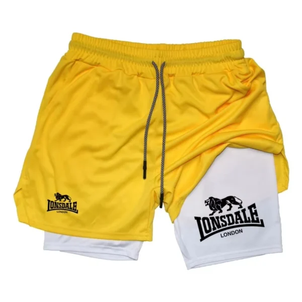 Print 2 in 1 Running Shorts for Men Gym Workout with Phone Pocket Towel Loop Summer Sport Athletic Activewear RL00093 - Image 4