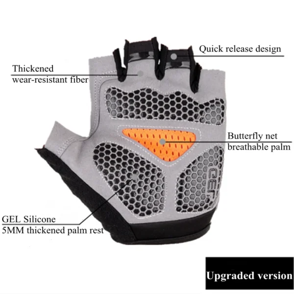Half Finger Gel Cycling Gloves Men Women Breathable Anti-slip MTB Bike Bicycle Gloves Summer Gym Yoga Sport Training Hand Gloves - Image 2