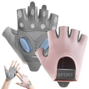 1 Pair Workout Gloves with Liquid Silicone for Women Fingerless Cycling Gloves Non-slip Men's Gym Weight Lifting Gloves