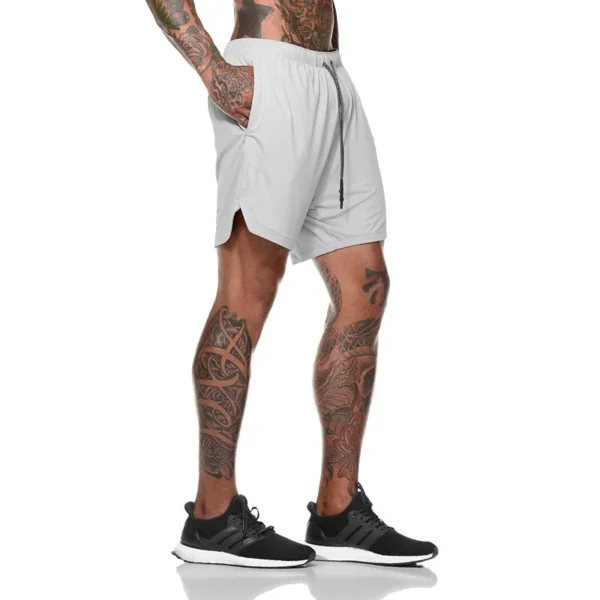 Men Sport Shorts mesh breathable Double-deck Running Shorts 2 In 1 Beach Bottoms Summer Fitness Training Jogging Short Pants Men - Image 2