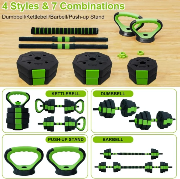 66lbs/88lbs Weight 4 in 1 Adjustable Kettlebell Set Dumbbell Set Used as Kettlebells Barbell Push up Stand for GYM Home - Image 3