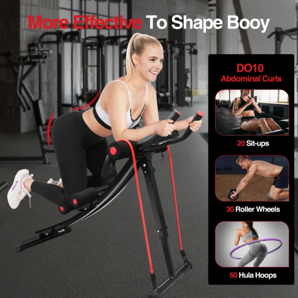 GIKPAL Foldable Ab Machine Ab Workout Equipment for Home Gym,Core & Abdominal Trainer Fitness Equipment Max 440lbs LCD Display - Image 5