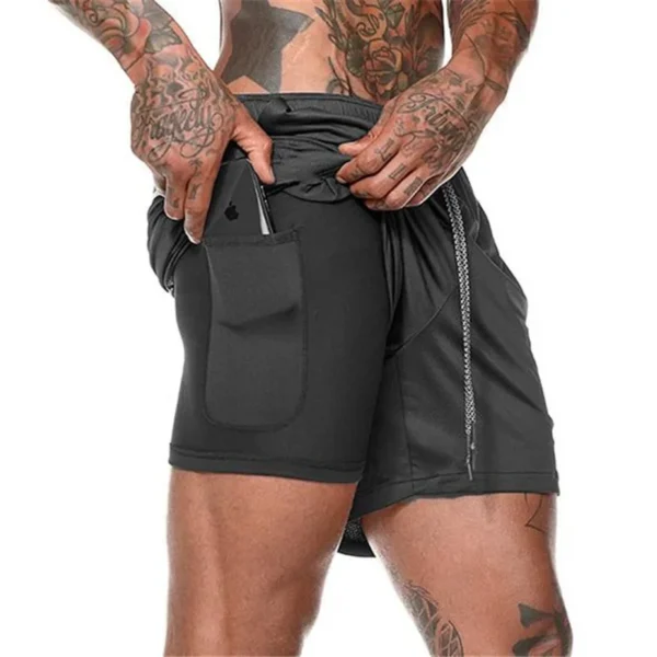 Men Sport Shorts mesh breathable Double-deck Running Shorts 2 In 1 Beach Bottoms Summer Fitness Training Jogging Short Pants Men - Image 4