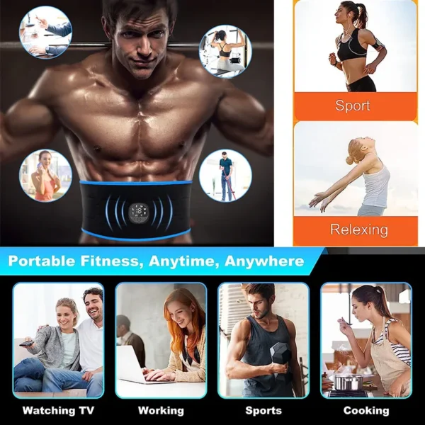 EMS Muscle Stimulator Abdominal Toning Belt Fitness Training Gear Waist Ab Trainer Workout Equipment Body Slimming For Mem Women - Image 6