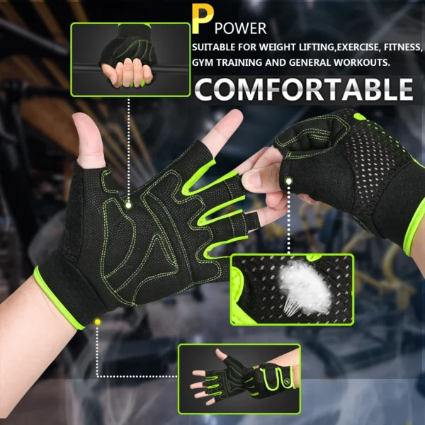 Gym Gloves for Men Women Weight Lifting Fitness Gloves Bodybuilding Training Workout Sport Exercise Gloves Spinning Bike Cycling - Image 3
