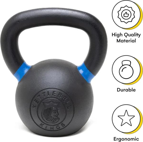 Powder Coated Kettlebell Weights - 26-88 lb Strength Training Kettlebells for Men and Women - Hand Weights Workout Gym Equipment - Image 2