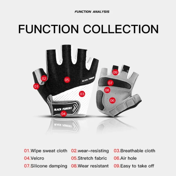 Shockproof GEL Pad Cycling Gloves Half Finger Sport Resistance Men Women Summer Gym Fitness MTB Bike Gloves - Image 6