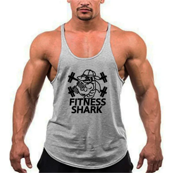 Summer Cotton Breathable Suspender Y-back Vests Gym Fitness Sleeveless Bodybuilding Sport Shirts Mens Workout Muscle Tank Tops - Image 5