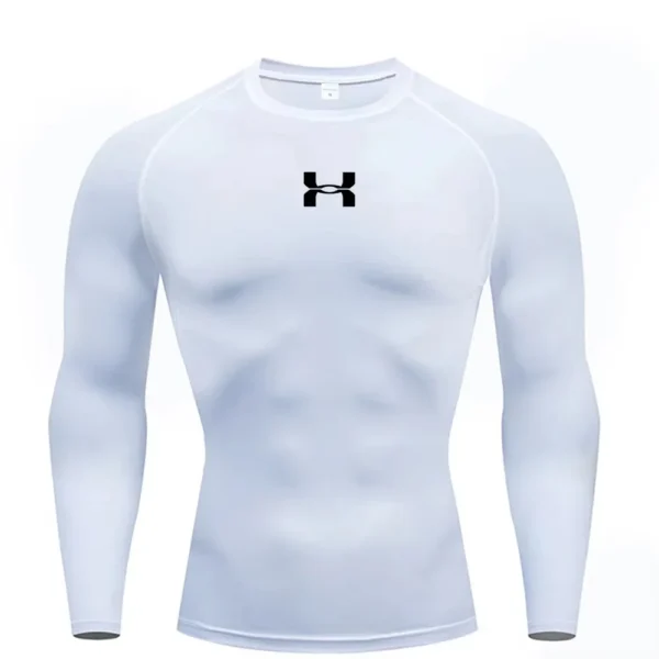 Men Running Compression T-shirt Long Sleeves Sport Tees Gym Fitness Sweatshirt Male Jogging Tracksuit Homme Athletic Shirt Tops - Image 2