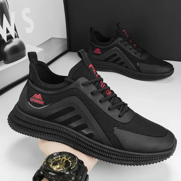 Men's Thin Flat Stain Resistant Lightweight Soft Sole Casual Comfortable Shoes Fashionable Streamlined Non-Slip Sneakers - Image 3