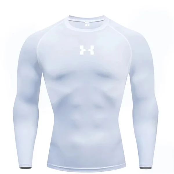 Men Running Compression T-shirt Long Sleeves Sport Tees Gym Fitness Sweatshirt Male Jogging Tracksuit Homme Athletic Shirt Tops - Image 4