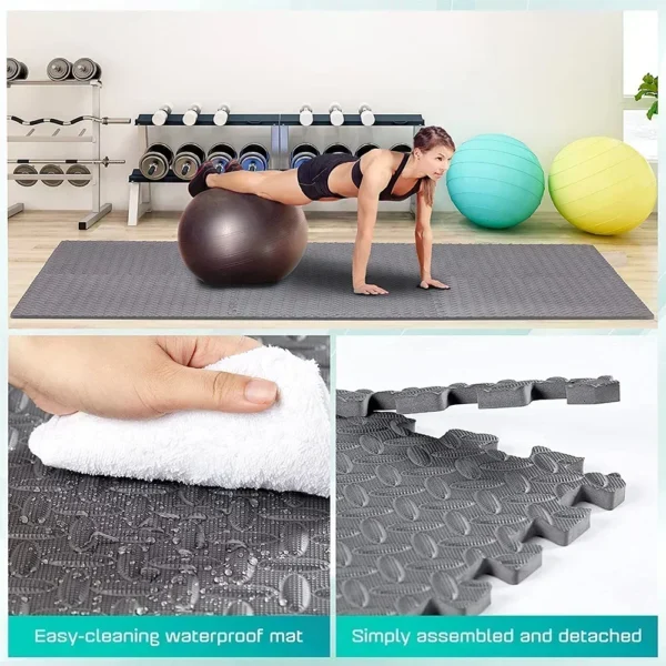 4~20Pcs Puzzle Fitness Mat, Eva Interlocking Foam Floor Tiles for Home Gym, Home Gym Equipment Mat, Non-Slip Floor Mat for Kids - Image 4