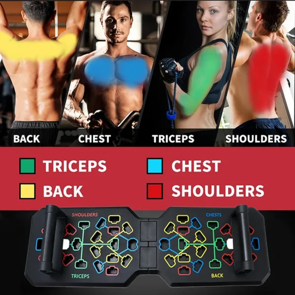 Portable Multifunctional Push-up Board Set With Handles Foldable Fitness Equipment For Chest Abdomen Arms And Back Training - Image 6