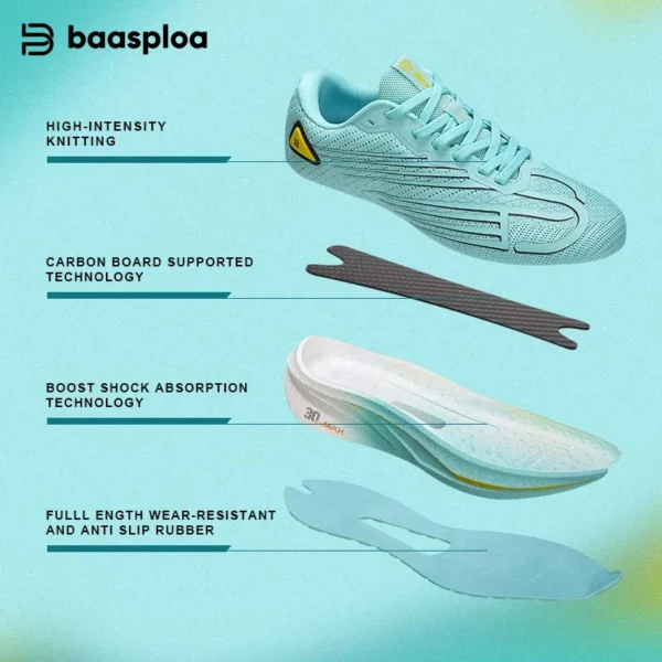 Baasploa Women Professional Running Shoes Outdoor Carbon Plate Non Slip Sports Shoes Female Casual Breathable Jogging Sneakers - Image 6