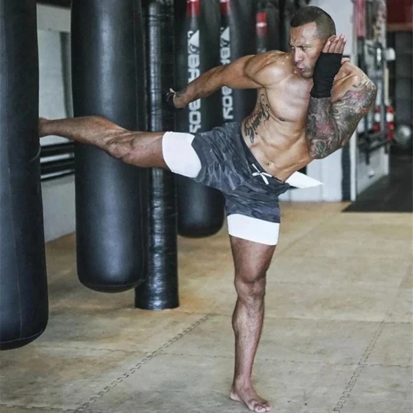 Men Sport Shorts Summer Sportswear 2 In 1 Short Pant Double-deck Training Workout Clothing Male Tight Gym Fitness Running Shorts - Image 4