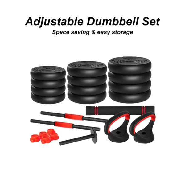 Adjustable Dumbbell Set 44 Lbs Weights Set Dumbbell Barbell Kettlebell Pushup, Multifunctional Home Gym Equipment - Image 2