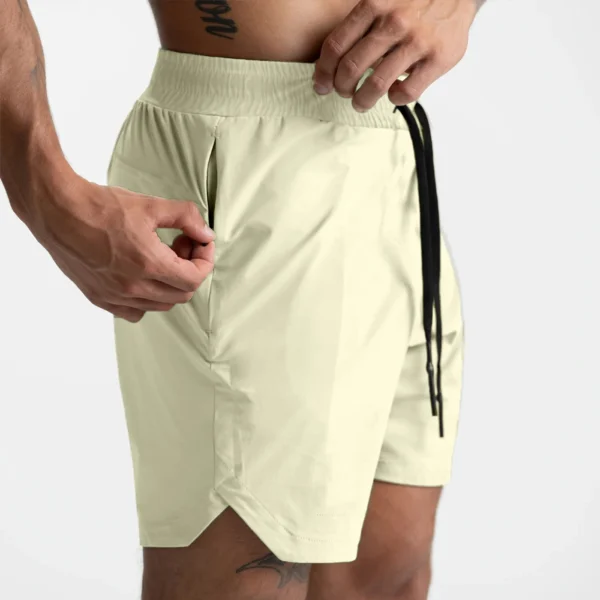 2024 New Men's Shorts Single-Layer Woven Quick Dry Solid Color Running Fitness Sports Casual American Fifth Pants Comfortable - Image 2