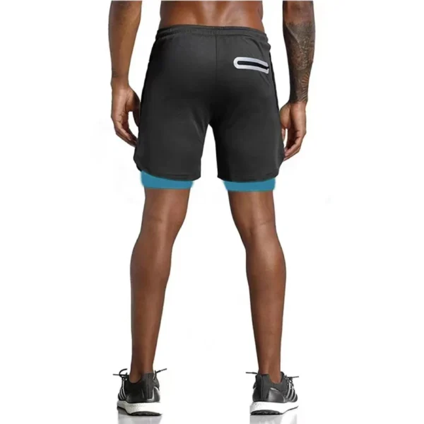 Men Sport Shorts Summer Sportswear 2 In 1 Short Pant Double-deck Training Workout Clothing Male Tight Gym Fitness Running Shorts - Image 3
