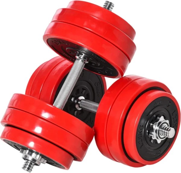 Adjustable Dumbbell Set, 66 lb Convertible to Barbell Weight Set for Home Gym Women and Men Weight Lifting Training