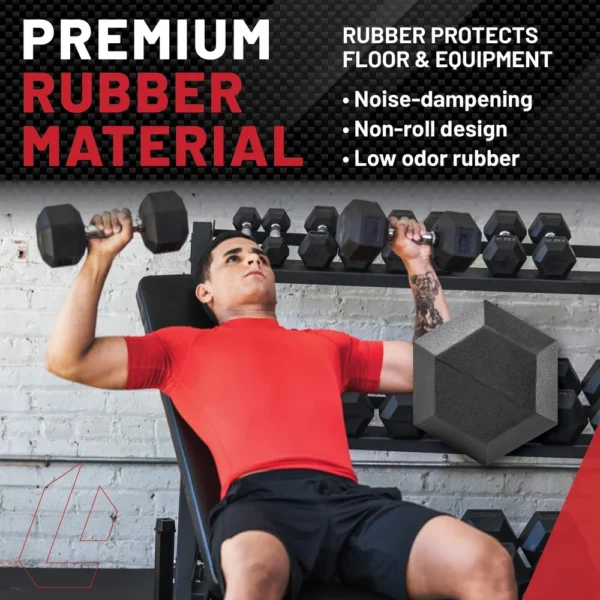 Hex Dumbbell 5lbs Rubber Coated Ergonomic Handle Weight Training Home Gym Equipment Strength Training Fitness - Image 6