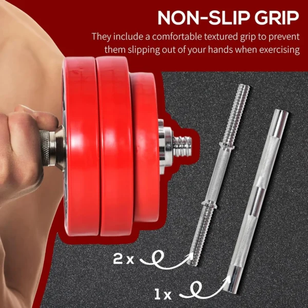 Adjustable Dumbbell Set, 66 lb Convertible to Barbell Weight Set for Home Gym Women and Men Weight Lifting Training - Image 2