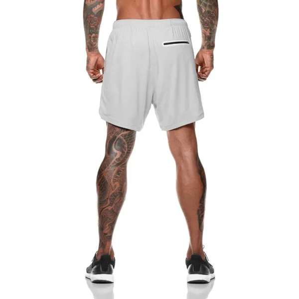 Men Sport Shorts mesh breathable Double-deck Running Shorts 2 In 1 Beach Bottoms Summer Fitness Training Jogging Short Pants Men - Image 3