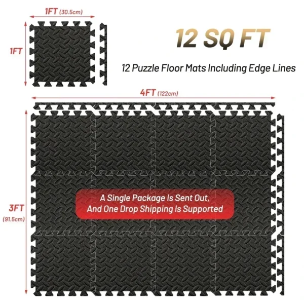 4~20Pcs Puzzle Fitness Mat, Eva Interlocking Foam Floor Tiles for Home Gym, Home Gym Equipment Mat, Non-Slip Floor Mat for Kids - Image 6