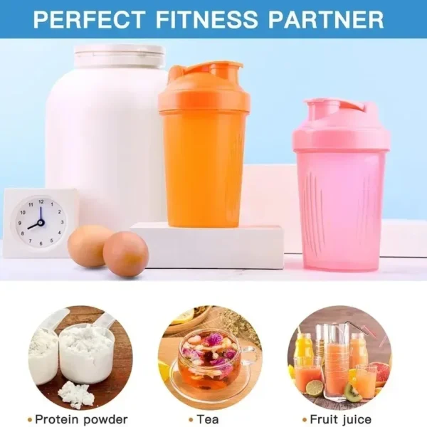 Sports Shaker Bottles Water Cups Whey Protein Powder Mixer Bottle Leak Proof Fitness Gym Shaker Outdoor Portable Drink Cup 400ML - Image 4
