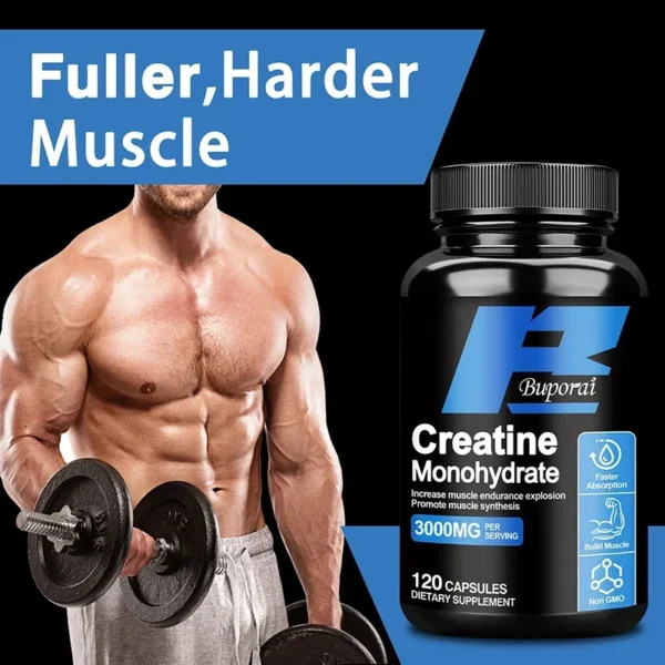 Creatine Monohydrate - Enhance Muscle Strength, Promote Muscle Growth, Improve Athletic Performance, Vegetarian, Gluten-free - Image 3