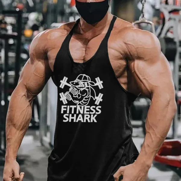 Summer Cotton Breathable Suspender Y-back Vests Gym Fitness Sleeveless Bodybuilding Sport Shirts Mens Workout Muscle Tank Tops - Image 4