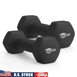 2lb Neoprene Hex Dumbbells Anti-Slip Anti-Roll Hand Weights Home Gym Resistance Training Fitness Workout