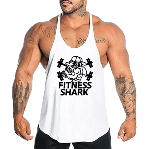 Summer Cotton Breathable Suspender Y-back Vests Gym Fitness Sleeveless Bodybuilding Sport Shirts Mens Workout Muscle Tank Tops - Image 2