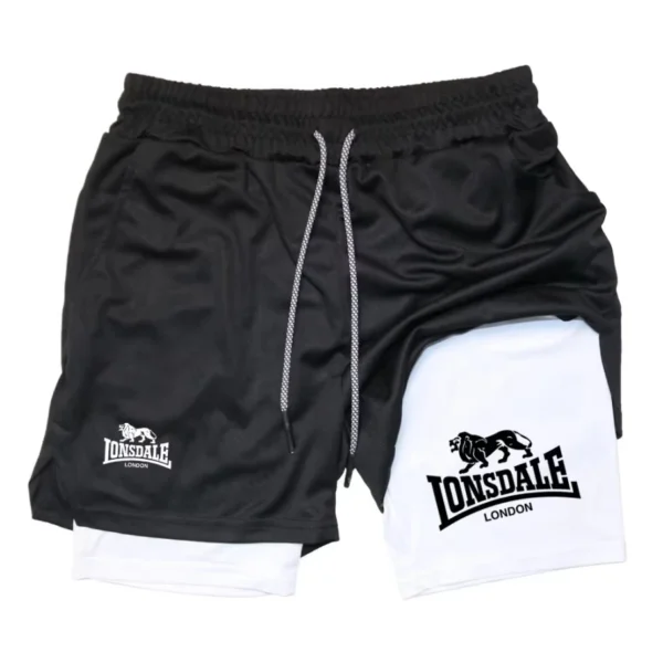 Print 2 in 1 Running Shorts for Men Gym Workout with Phone Pocket Towel Loop Summer Sport Athletic Activewear RL00093 - Image 7