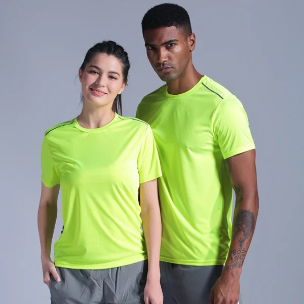 High Quality Spandex Men Women Kids Running T Shirt Quick Dry Fitness Shirt Training Exercise Clothes Gym Sports Shirts Tops - Image 2