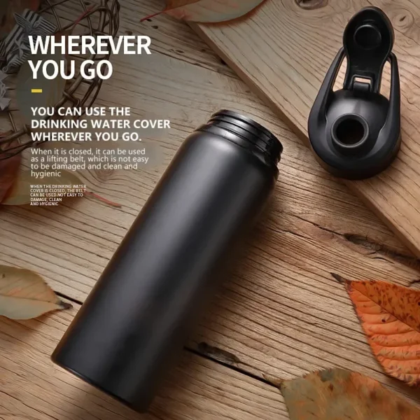 Portable Water Bottle Outdoor Sports Travel Cup Metal Drinking Bottle for Cycling Hiking Gym Leakproof Reusable Water Container - Image 2