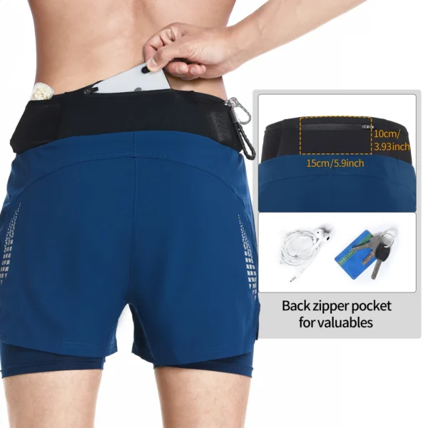 ARSUXEO Men's Trail Running Shorts Sportswear 2 in 1 Wrap-Around Pockets Gym Training Exercise Joging Athletic Shorts B233 - Image 4