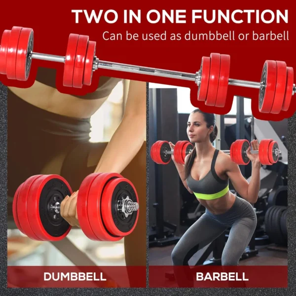 Adjustable Dumbbell Set, 66 lb Convertible to Barbell Weight Set for Home Gym Women and Men Weight Lifting Training - Image 3