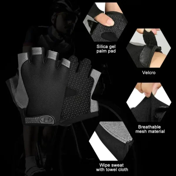 Half Finger Cycling Gloves Men Women Anti Slip Shock Breathable Summer Bicycle Gloves Fingerless Sports Gym Training Bike Gloves - Image 5