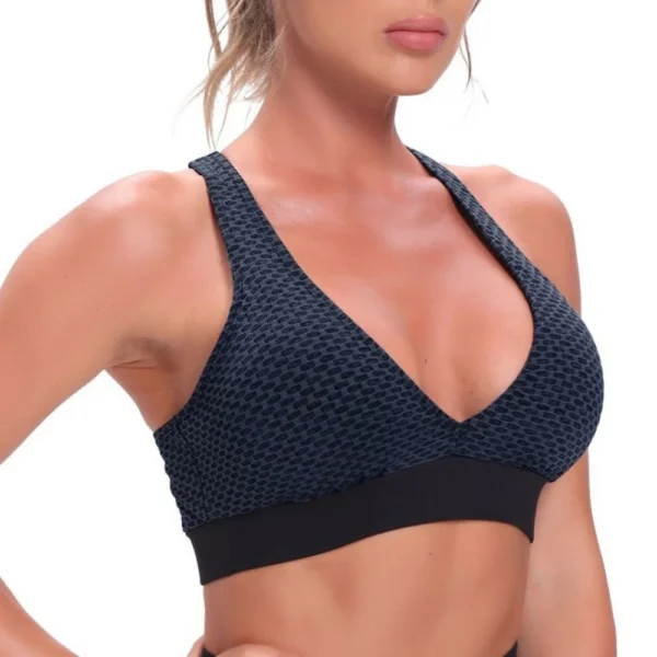 Hot Fitness Women's Gather Yoga Vest Workout Sports Bra Gym Quick Drying Training Bra Seamless Breathable Tank Top - Image 4