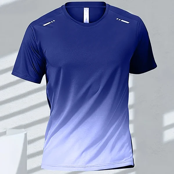 Men's T-Shirts Sports Fitness Sportswear Quick-Drying Gradient Short Sleeve Tops Outdoor Basketball Training Running Men Clothes - Image 5