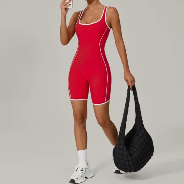 Summer New Gym Romper Casual Outdoor Sports Jumpsuit Hollow Open Back Yoga Suit Dance Sports Bodysuit Hip Lift Workout Yoga Sets - Image 2